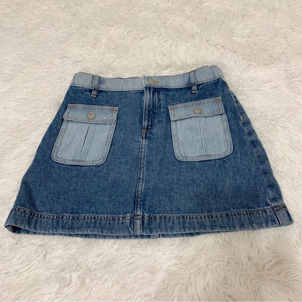 Crewcuts girl's Blue‎ Denim Mini Skirt with Pockets adjustable waist